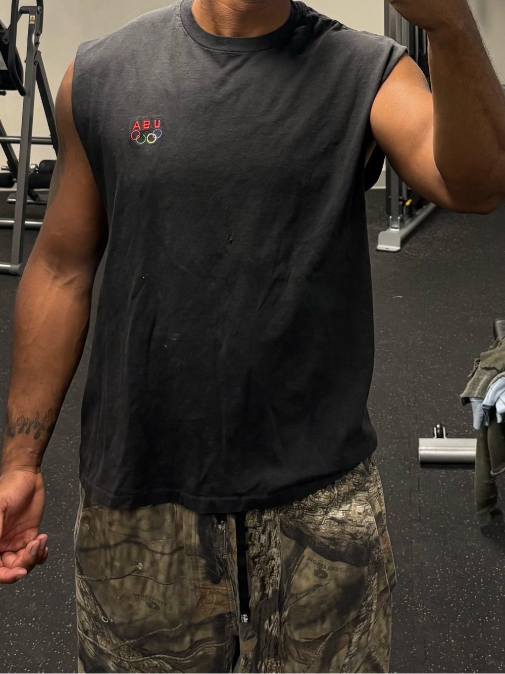 USA Olympic Black Sleeveless Muscle Shirt